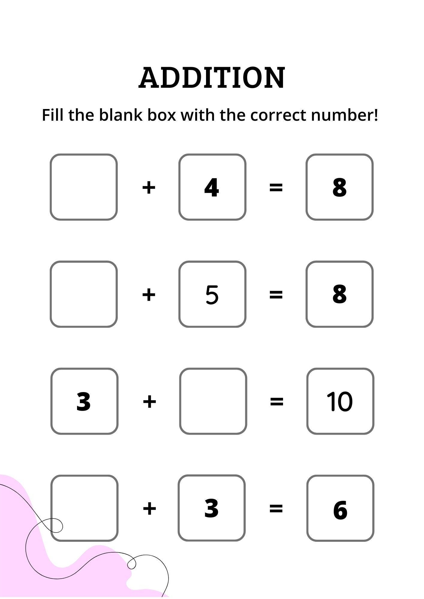 Missing Addends 1 10 Worksheet Math Practice Digital Download Etsy Missing Addends 1 10 Worksheet Math Practice Digital Download Etsy