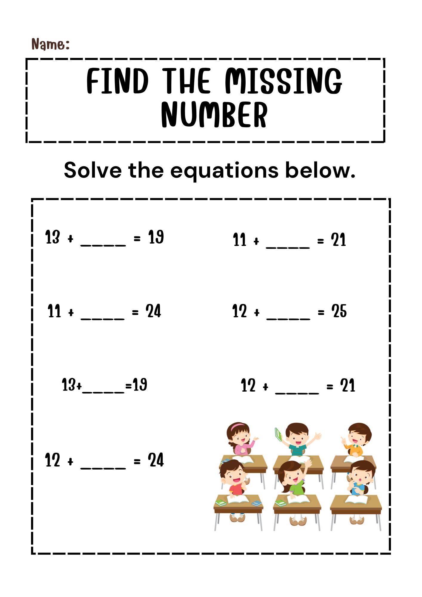 Missing Addends Worksheets Kindergarten 2nd Grade Math Printable Etsy Missing Addends Worksheets Kindergarten 2nd Grade Math Printable Etsy