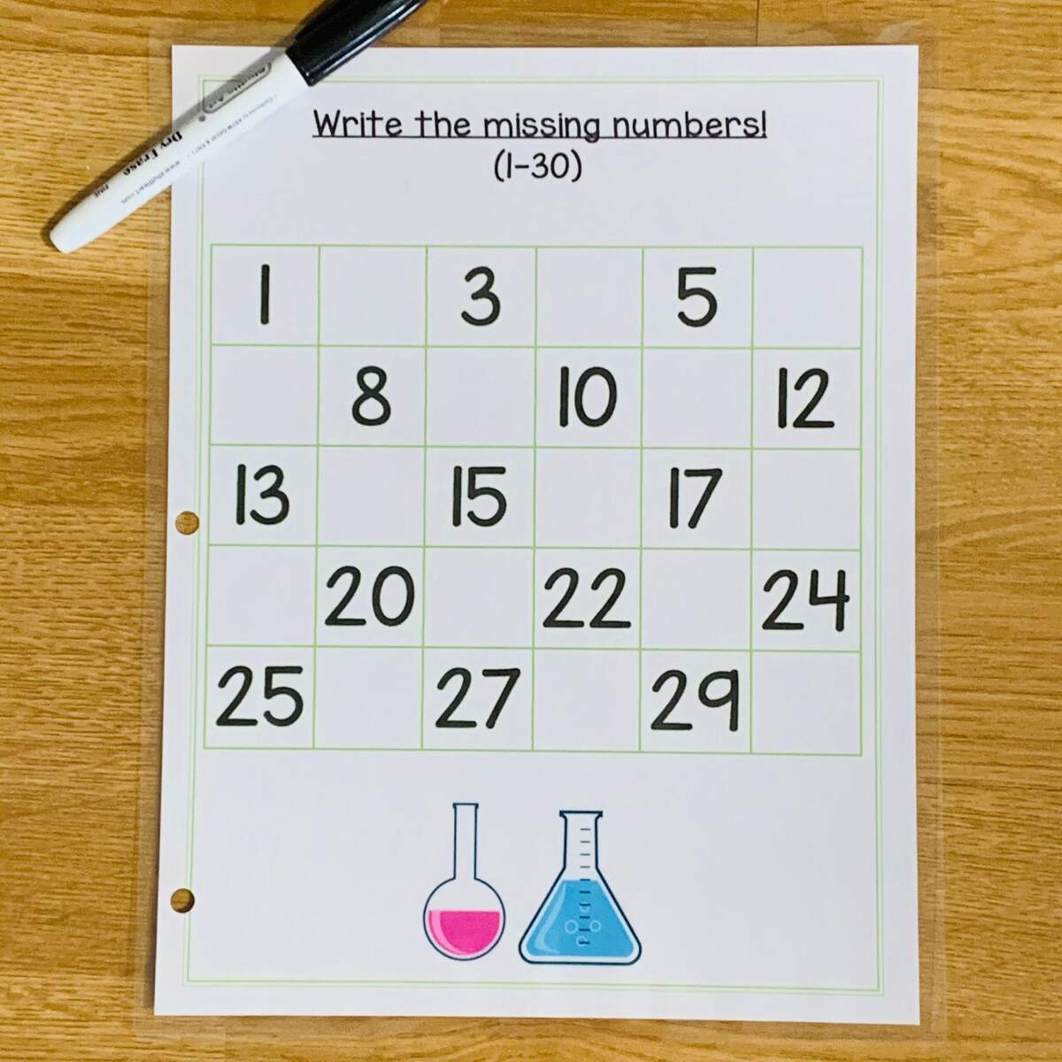 Missing Numbers Activity Page Kindergarten Math Recognizing Numbers Handwriting Practice Homeschool Learning Game Etsy