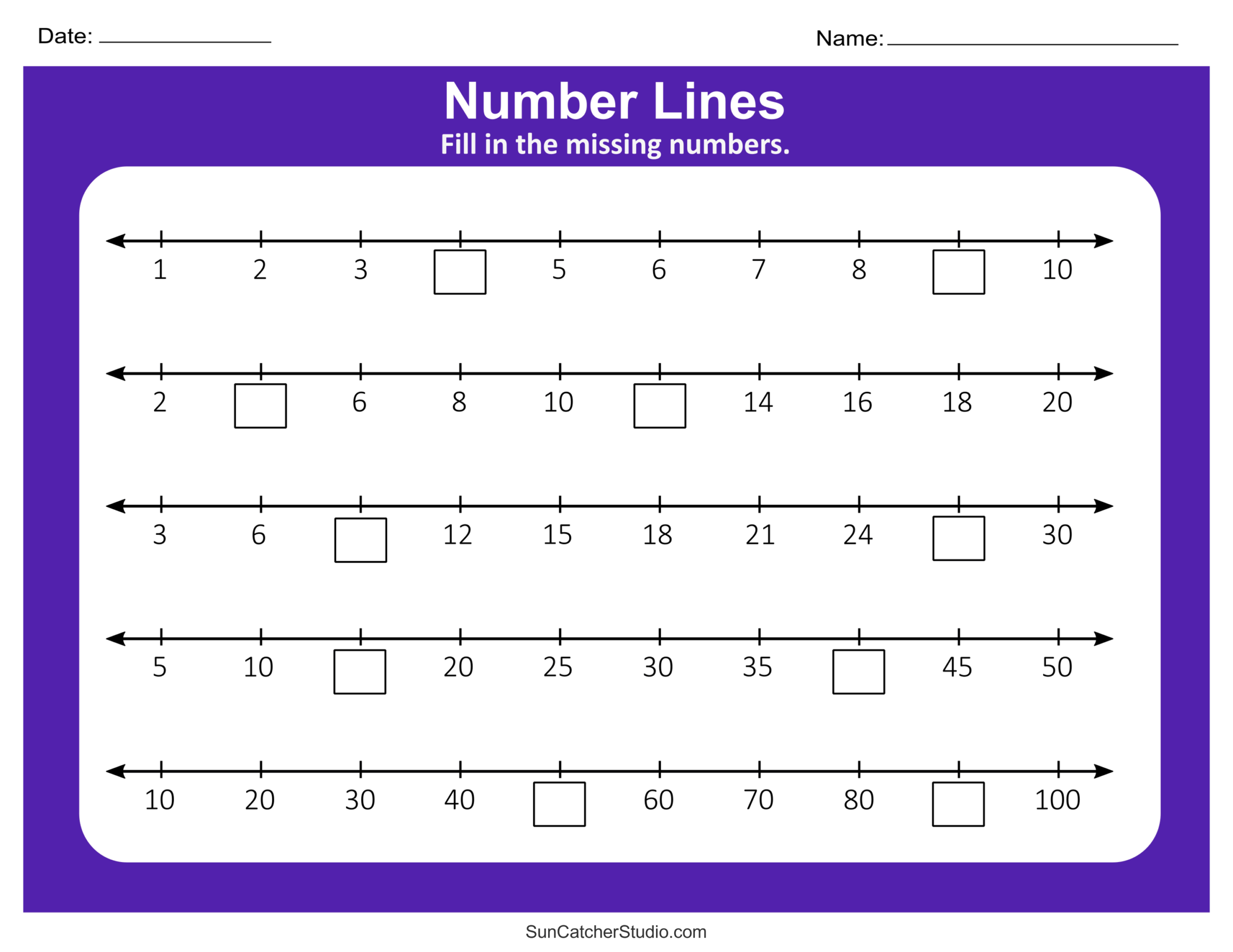Missing Numbers Worksheets Fill In The Missing Numbers Free Printables Lettering SVG Files Tools Apps Missing Numbers Worksheet 1 100 Paper Trail Design
