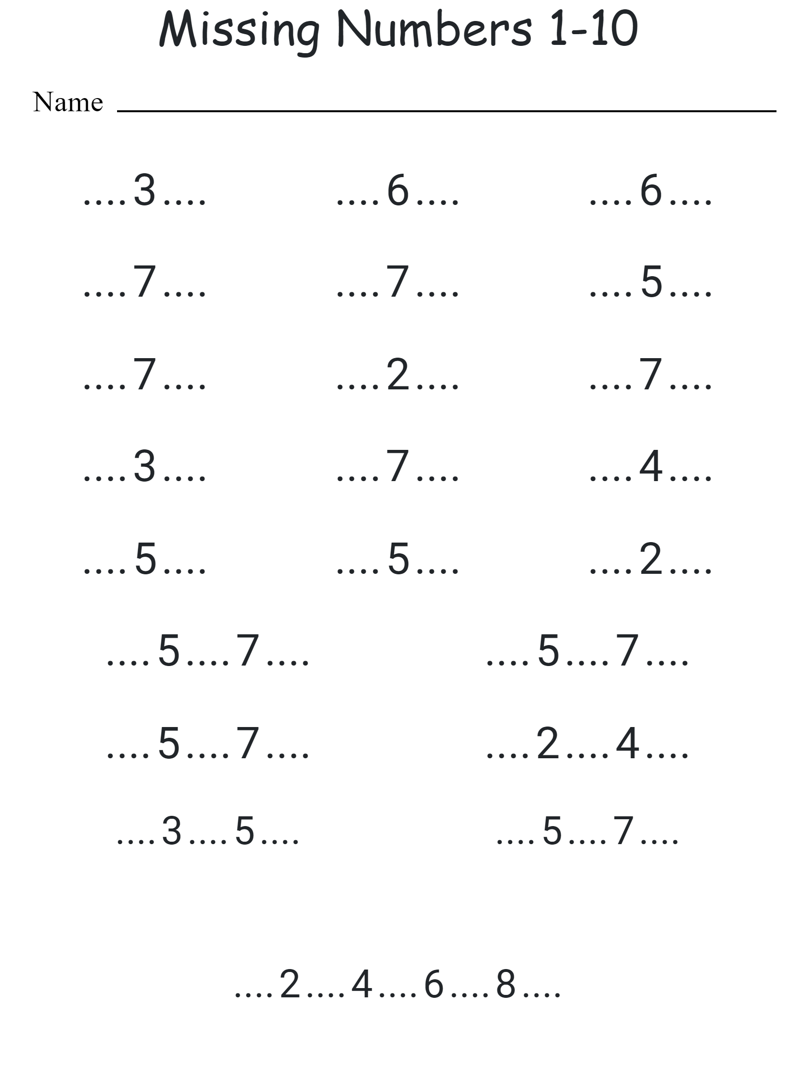 Missing Odd Numbers To 10 Ordering Missing Odd Numbers To 10 Ordering