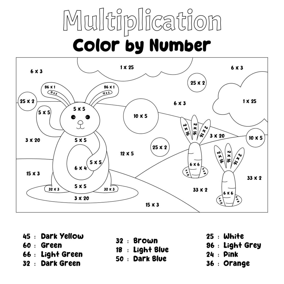 Multiplication Coloring Pages 10 Free PDF Printables Printablee