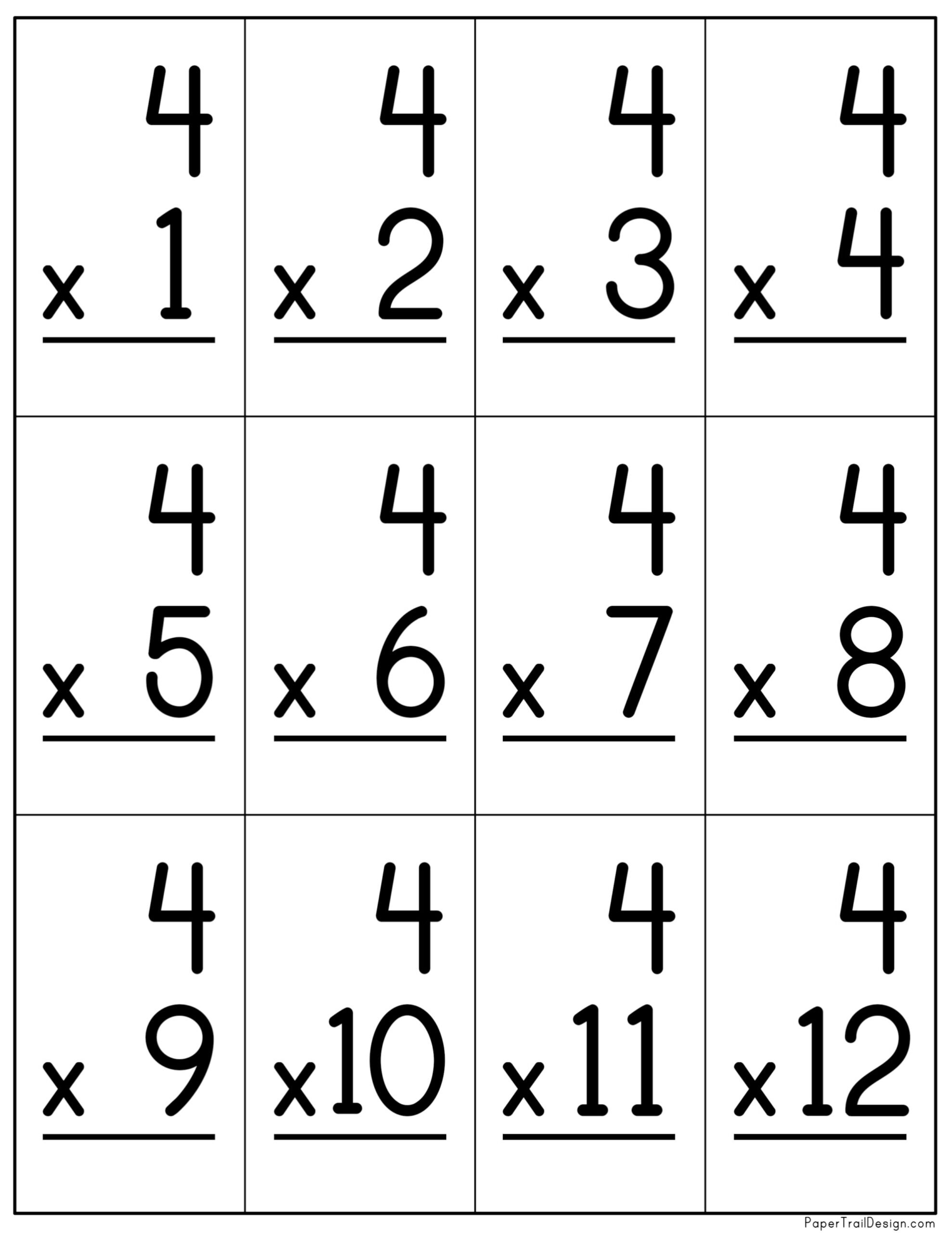 Multiplication Flash Cards Printable Paper Trail Design Multiplication Flashcards Superstar Worksheets