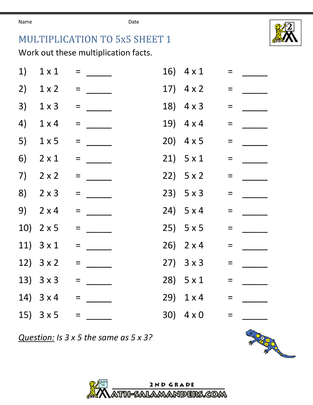 Free 2 Digit Multiplication Worksheet For Grades 2 4