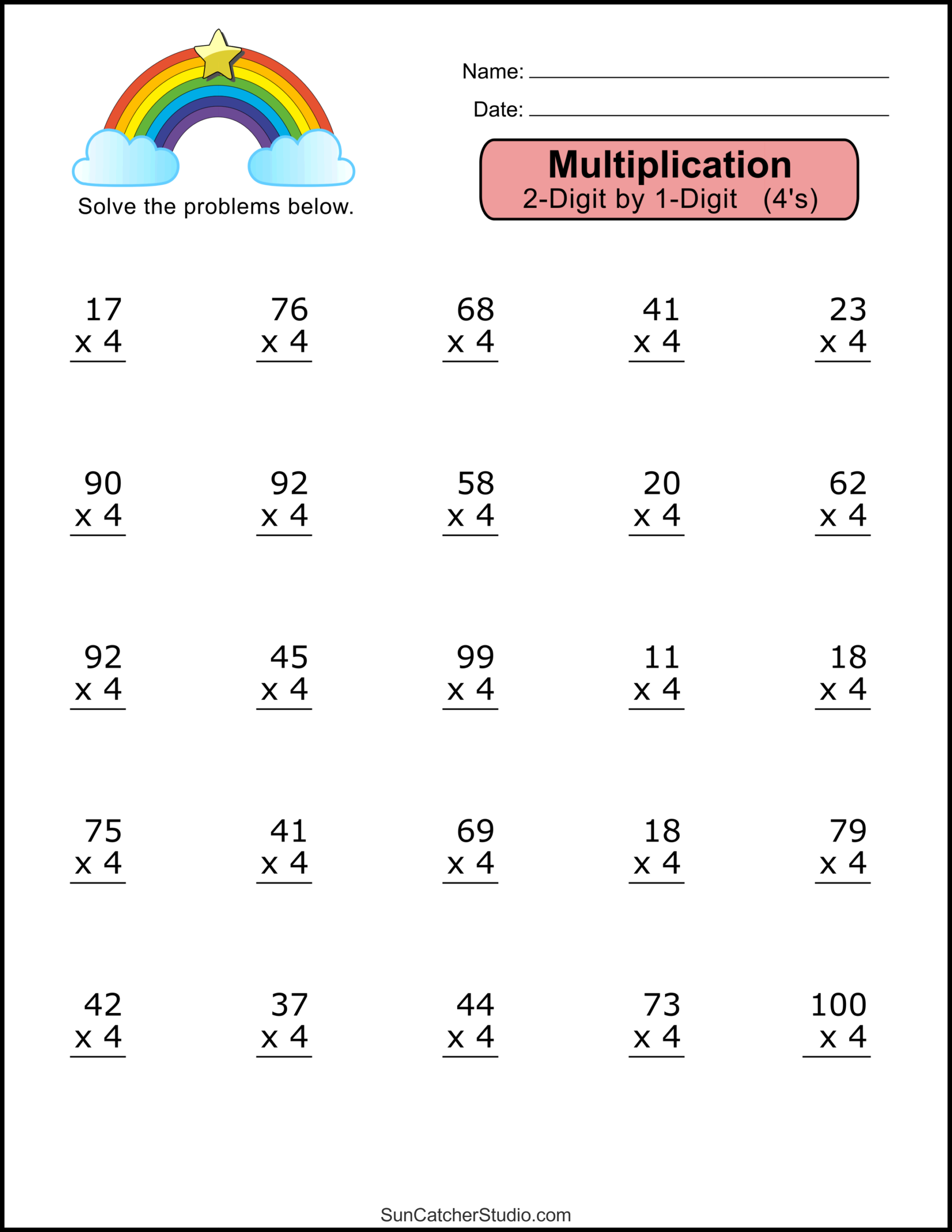 Multiplication Worksheets 2 Digit By 1 Digit Math Drills Free Printables Lettering SVG Files Tools Apps 2 Times Table