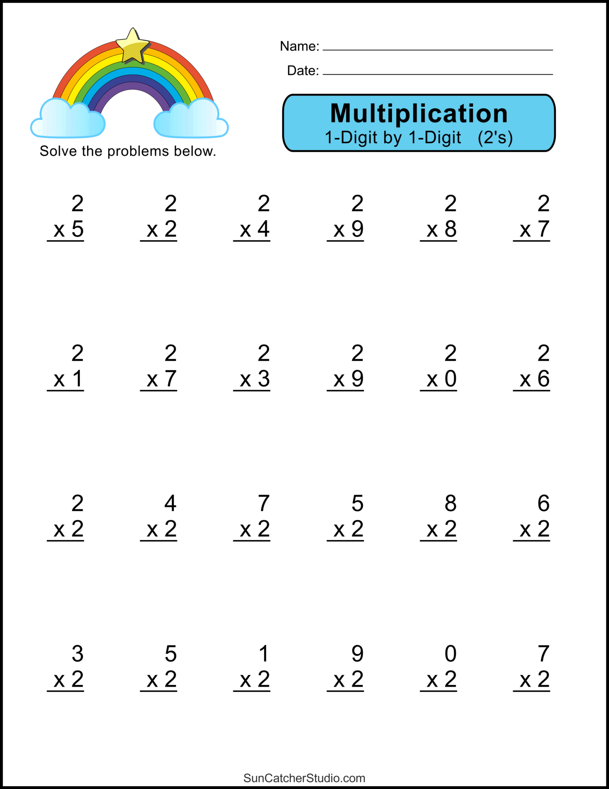 Multiplication Worksheets One Digit Math Drills Free Printables Lettering SVG Files Tools Apps Single Digit Multiplication Worksheets