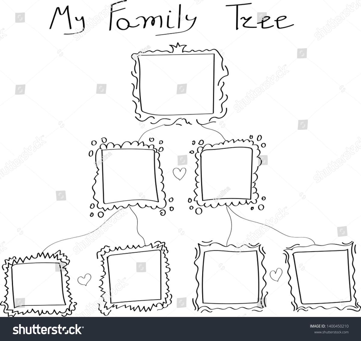 My Family Tree Template Vector Frames Stock Vector Royalty Free 1400450210 Shutterstock