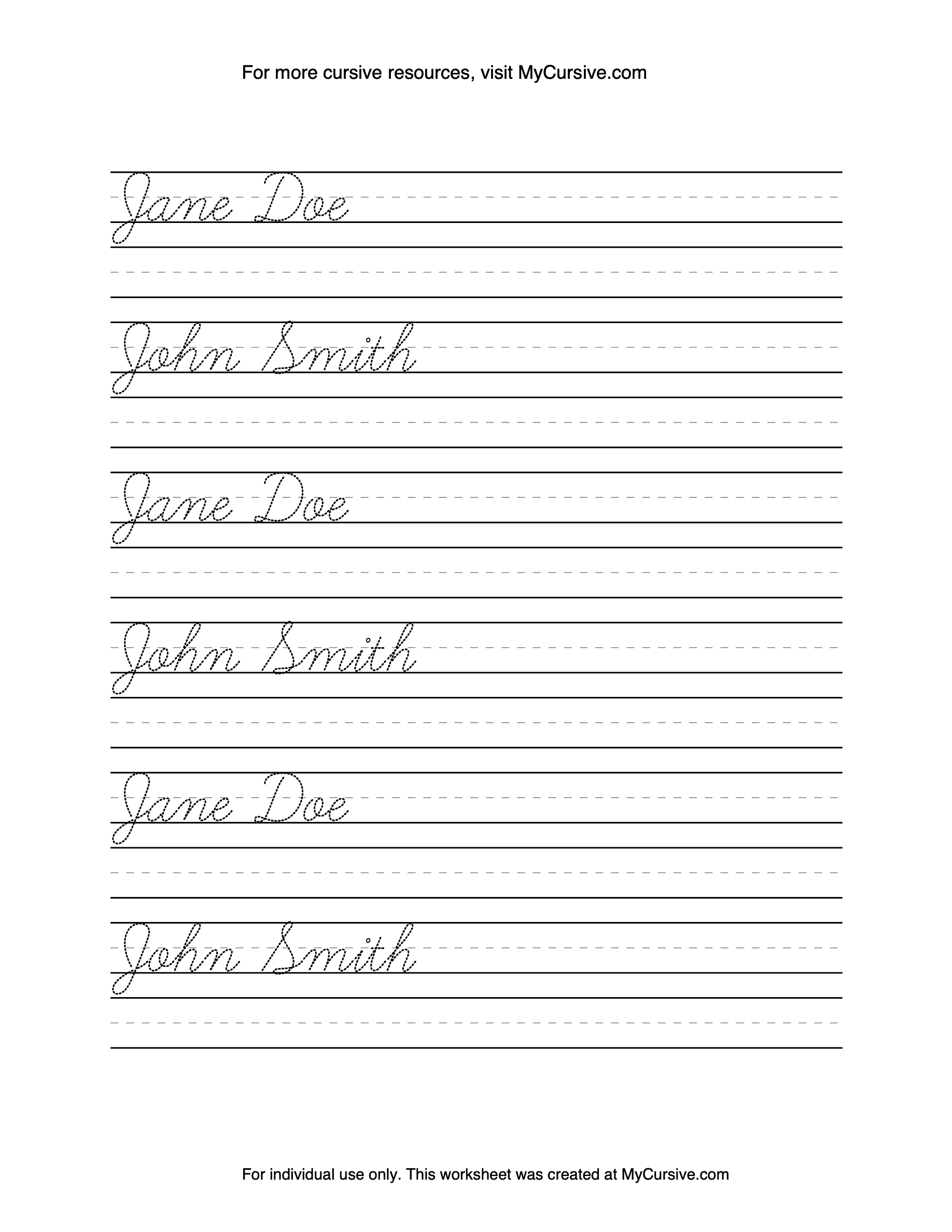 MyCursive Cursive Worksheet Generator Create Practice Custom Cursive Name Handwriting Practice Sheet Editable Tracing Worksheet Personalized Writing Skills Printable Learn To Trace And Write Etsy