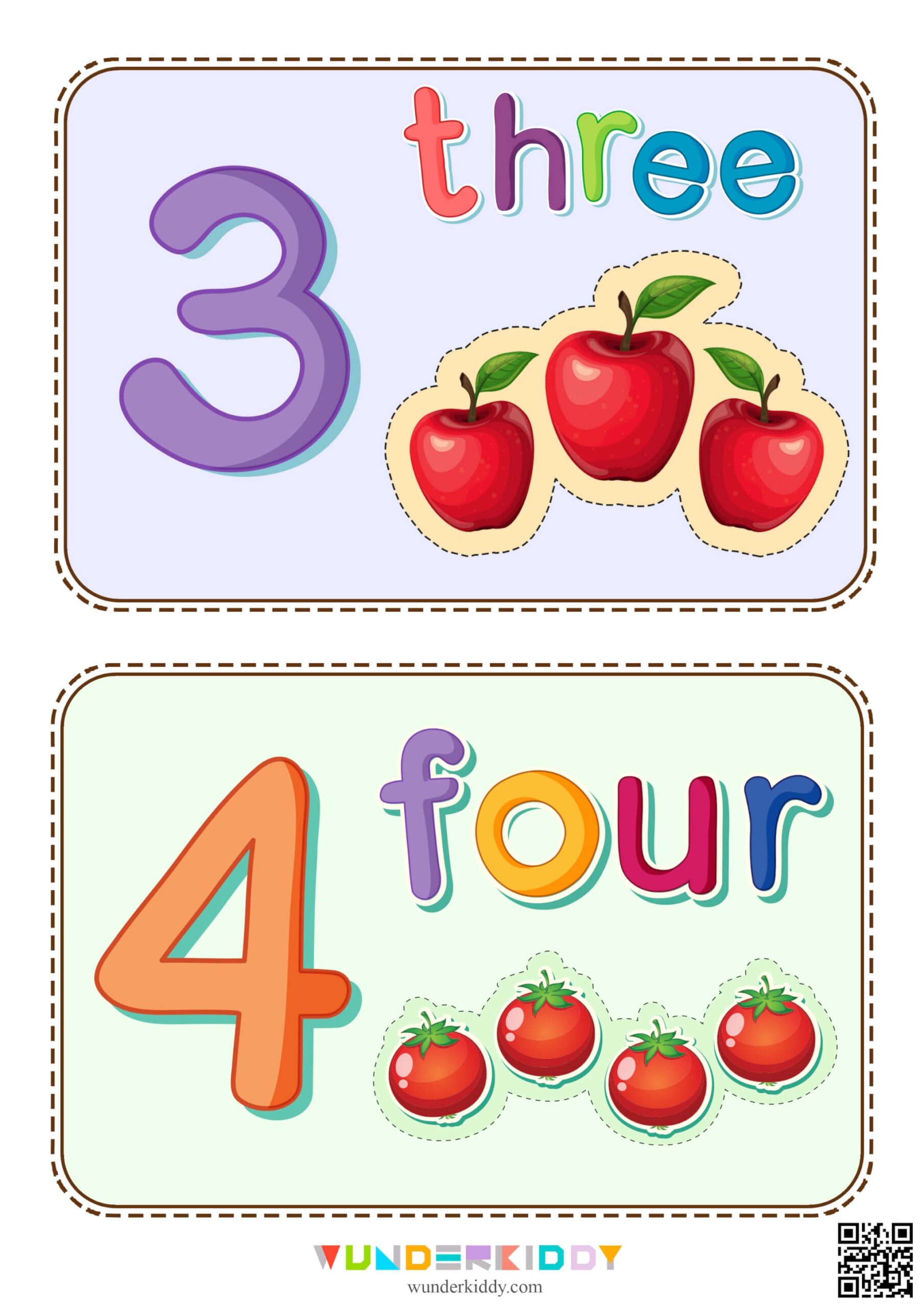 Fruit Counting 1 10 Learning Math Printable Numbers Homeschool Classroom Preschool Kindergarten Flash Cards Instant Download Etsy