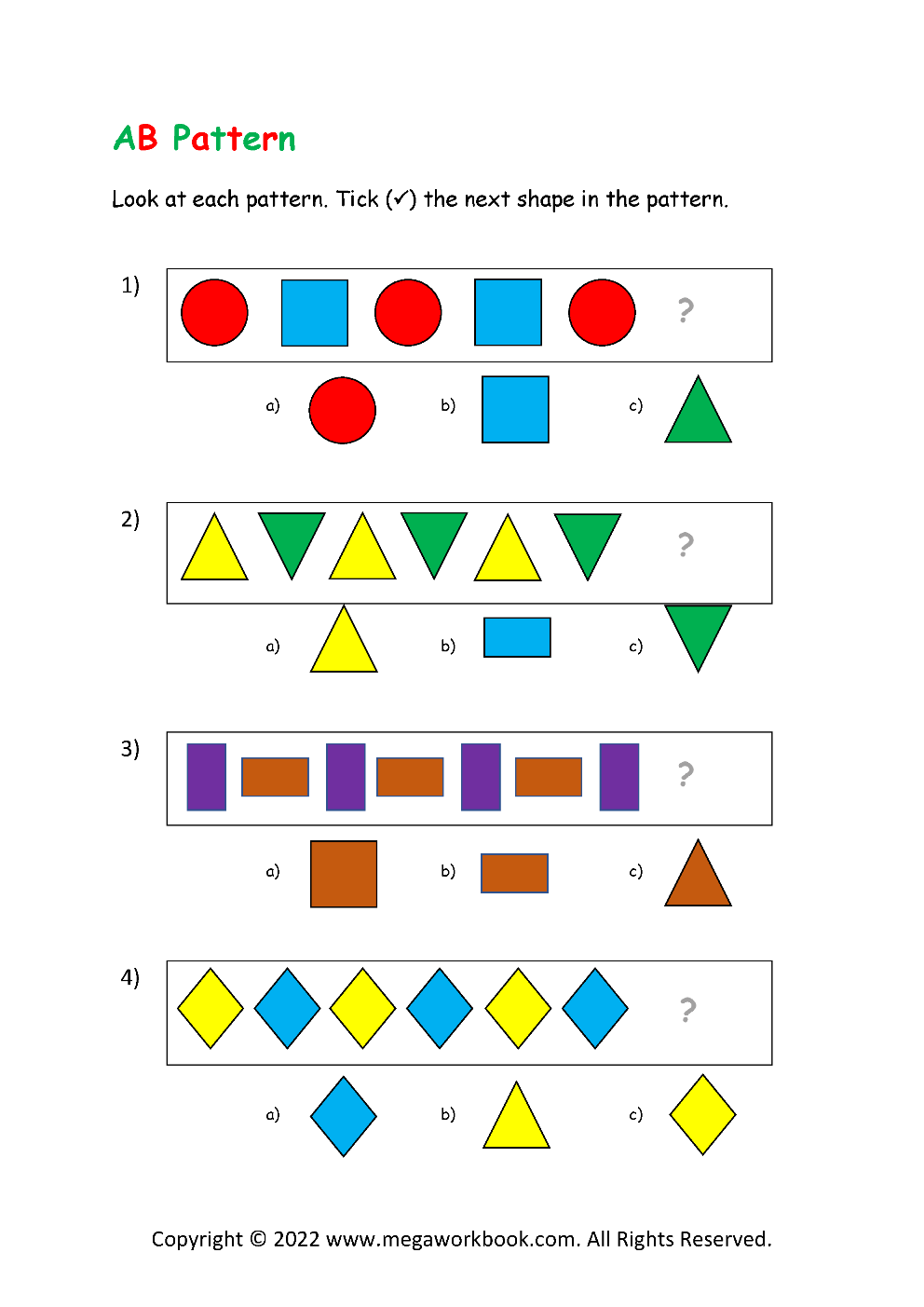 Pattern Identification What Comes Next Worksheets For Preschool Kindergarten MegaWorkbook Pattern Identification What Comes Next Worksheets For Preschool Kindergarten MegaWorkbook