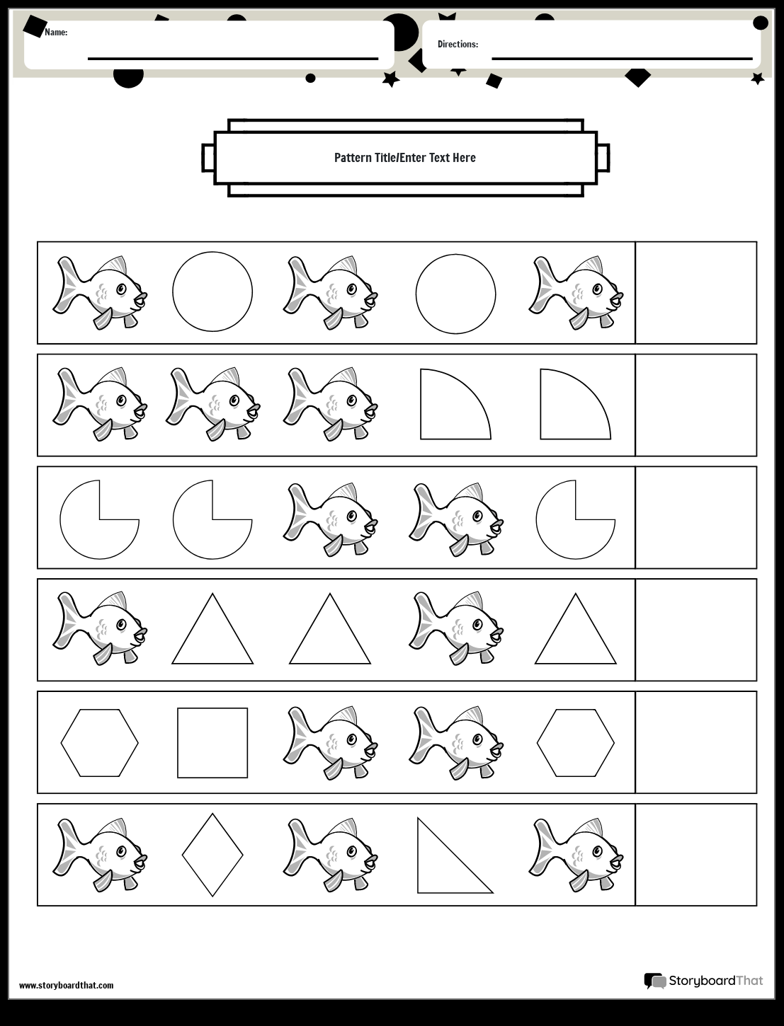 Pattern Worksheets Free Printables By Storyboard That Geometry Patterns Worksheet Free Printable Digital PDF