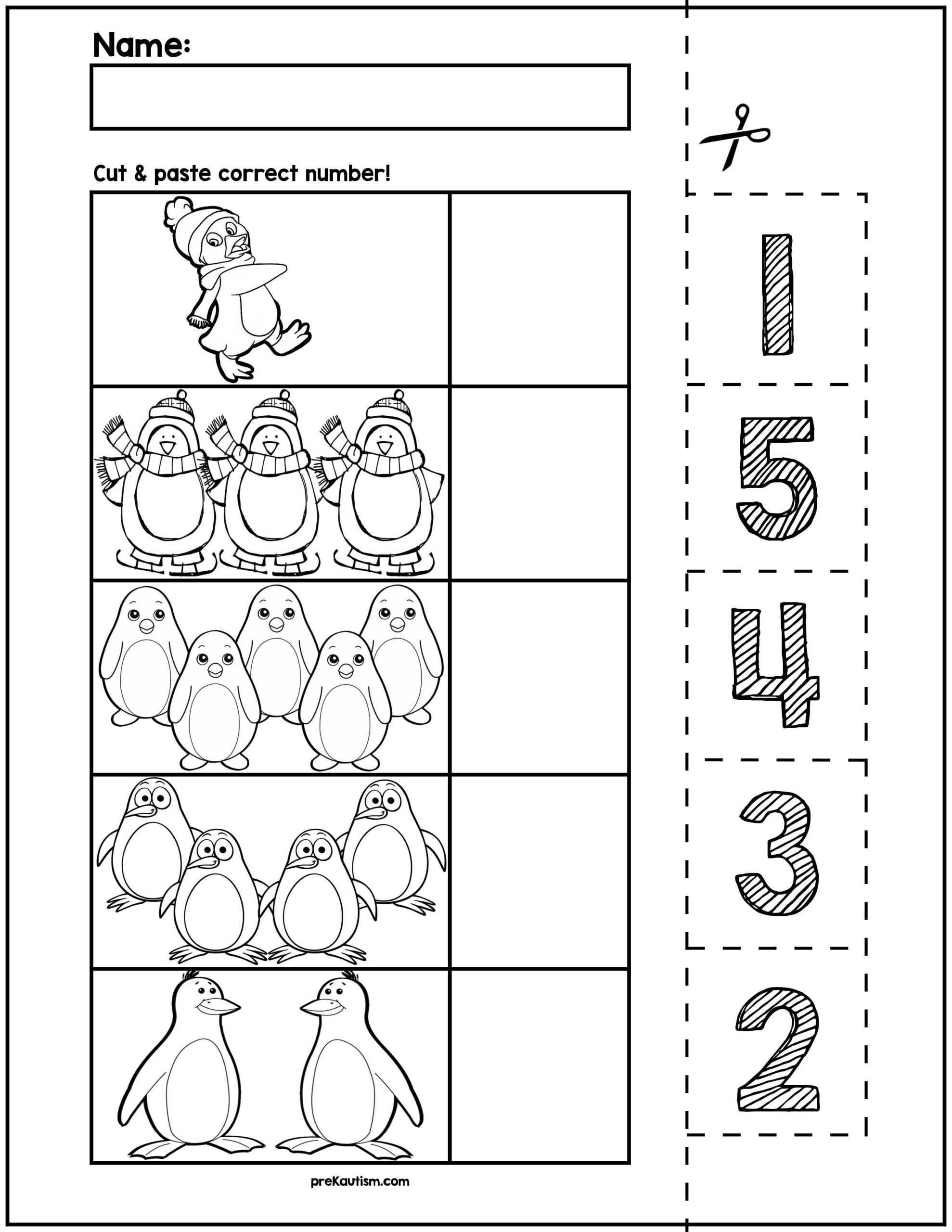 Penguins Cut Match Worksheets Numbers 1 5 By PreKautism TPT Penguins Cut Match Worksheets Numbers 1 5 By PreKautism TPT