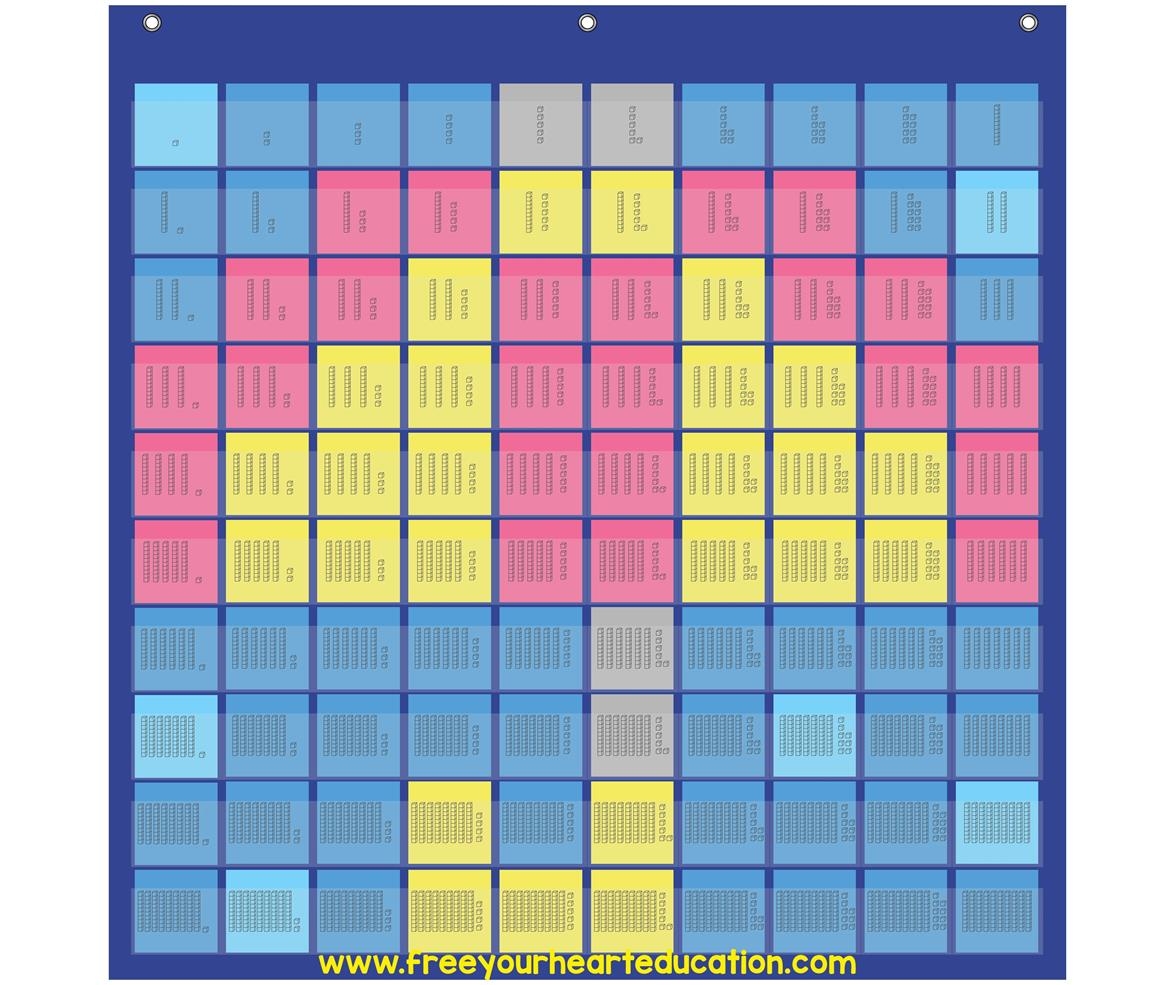 Place Value Chart Printable Activities 1 100 Pocket Chart Math Mystery Pictures Free Your Heart