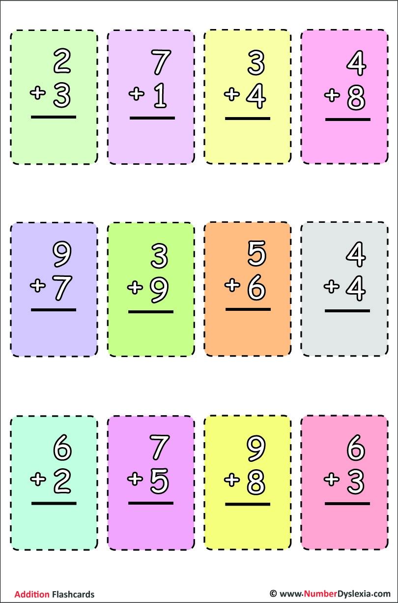 Printable Addition Flash Cards With Free PDF Number Dyslexia Printable Addition Flash Cards With Free PDF Number Dyslexia