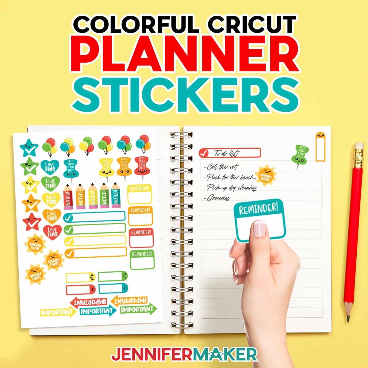 Printable Cricut Planner Stickers With Space To Write Notes Jennifer Maker
