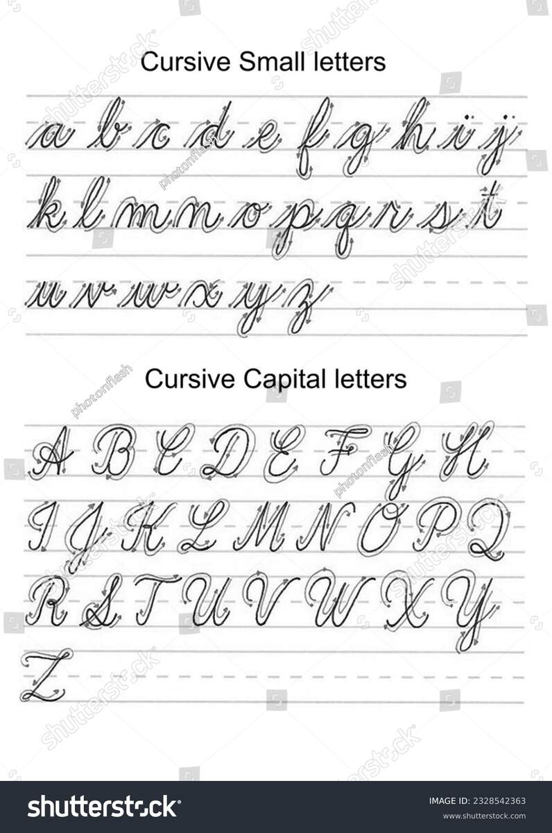 Printable Cursive Writing Practice Sheets Kids Stock Illustration 2328542363 Shutterstock UKG Cursive Writing Small Letters A To Z Handwriting Practice Book English At 190 Piece In Bengaluru