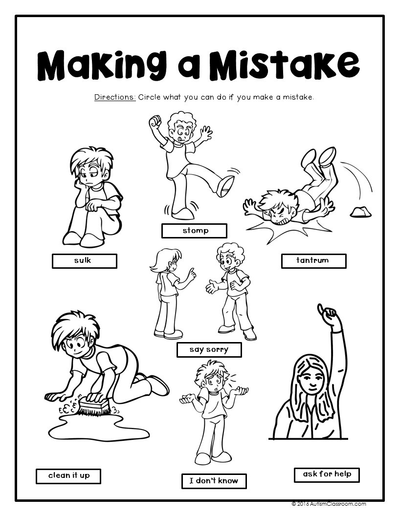 Printable Kindergarten Behavior Worksheets Worksheets