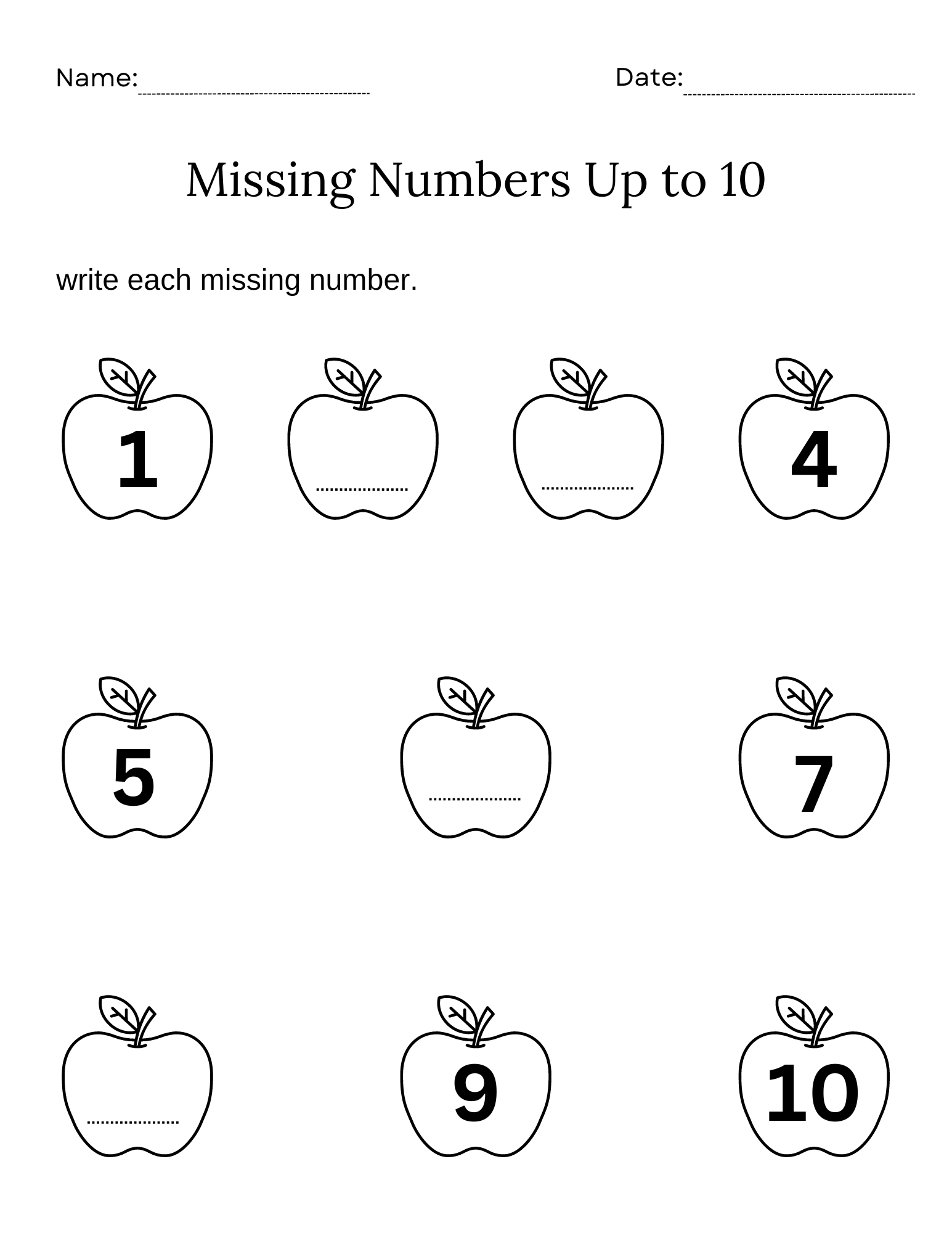 Missing Numbers A With A Number Line Fun And Engaging 1st Grade PDF Worksheets Cazoom Math