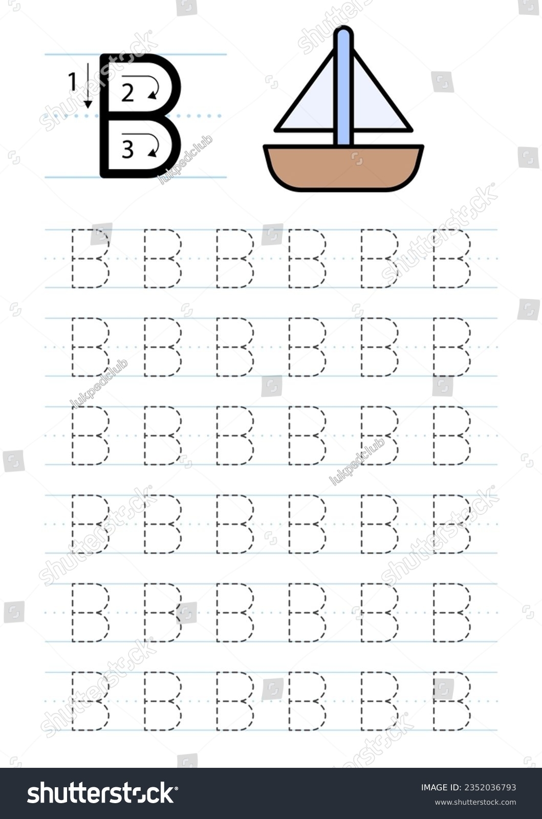 Lowercase Letter B Tracing Worksheet Doozy Moo