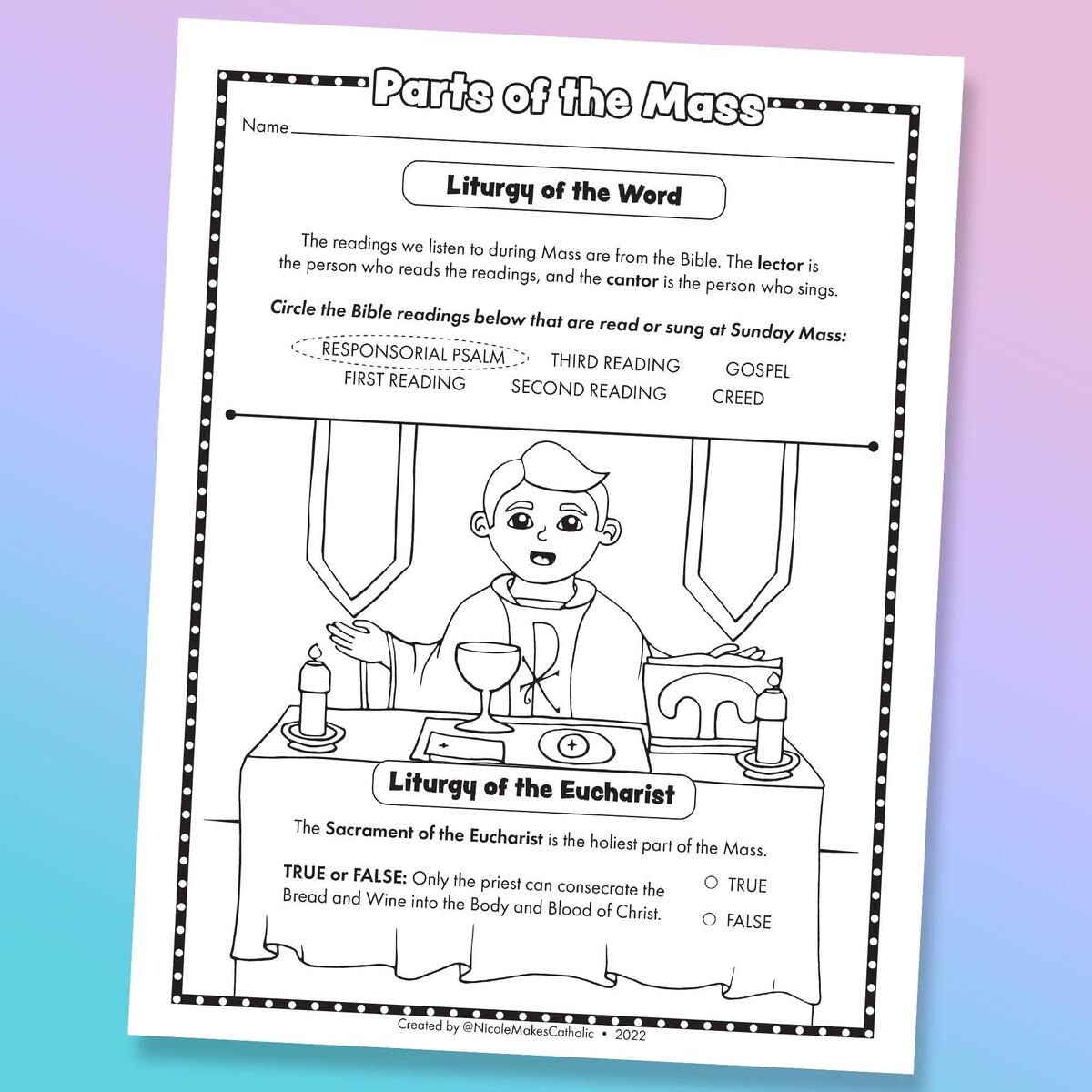 Printable Parts Of The Mass Worksheet Digital Download Etsy Printable Parts Of The Mass Worksheet Digital Download Etsy