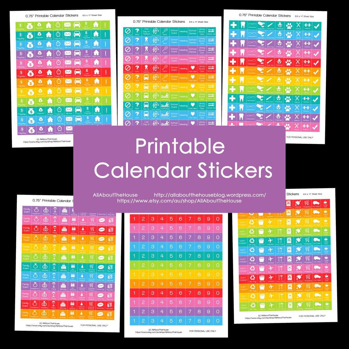 Printable Rainbow Calendar Stickers For Erin Condren Planner Or Any Type Of Planner AllAboutTheHouse Printables Printable Rainbow Calendar Stickers For Erin Condren Planner Or Any Type Of Planner AllAboutTheHouse Printables