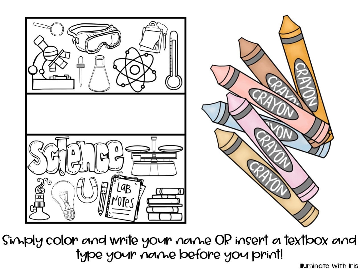 Printable Science Interactive Notebook Cover Etsy
