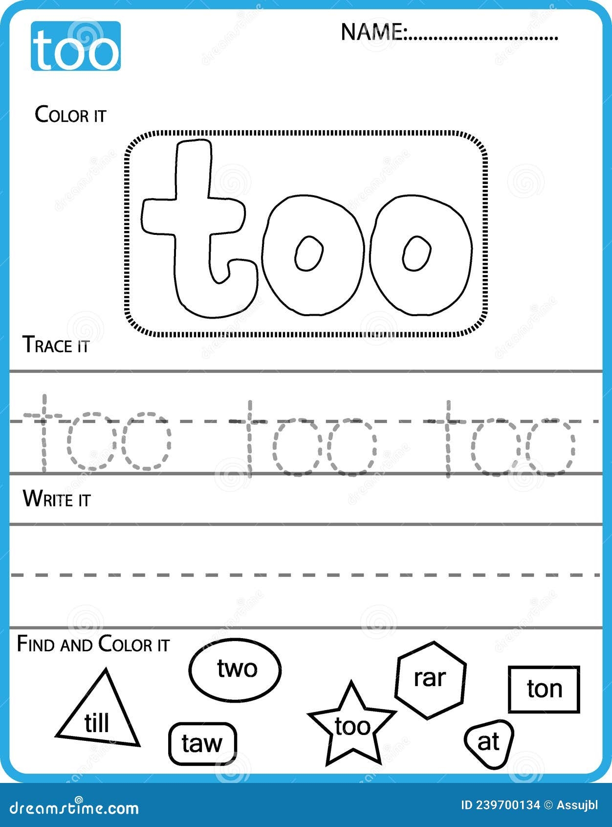 Printable Sight Word Worksheets Sight Words List Word Too Stock Vector Illustration Of Worksheetssight Preschool 239700134 Printable Sight Word Worksheets Sight Words List Word Too Stock Vector Illustration Of Worksheetssight Preschool 239700134