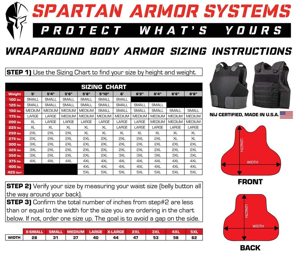 Process For Selecting The Right Size Wraparound Armor Vest Spartan Armor Systems Process For Selecting The Right Size Wraparound Armor Vest Spartan Armor Systems
