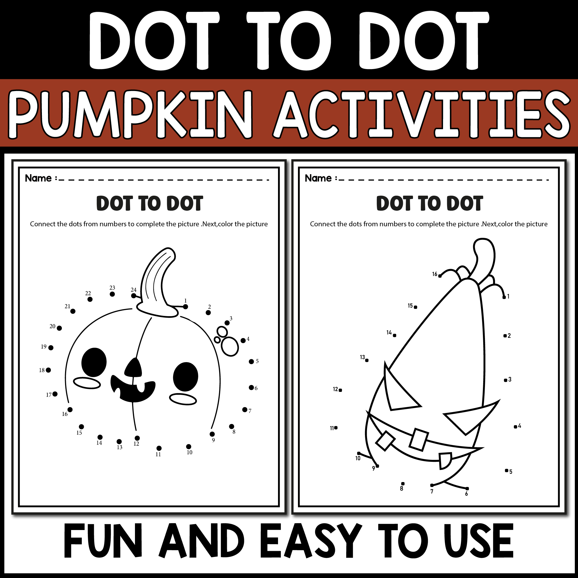 Pumpkin Halloween Dot To Dot Number Worksheet Halloween Day Activities Made By Teachers