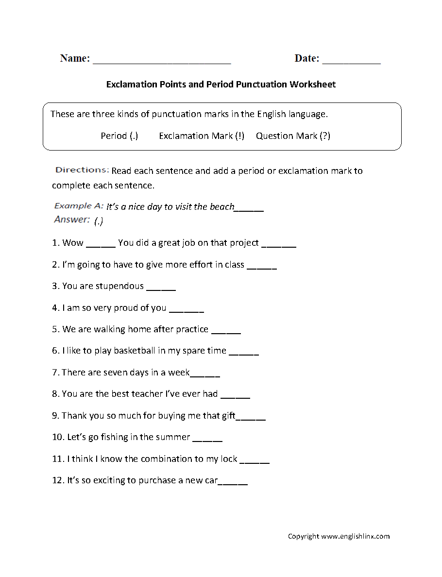 Punctuation Worksheets Ending Punctuation Worksheets Punctuation Worksheets Ending Punctuation Worksheets