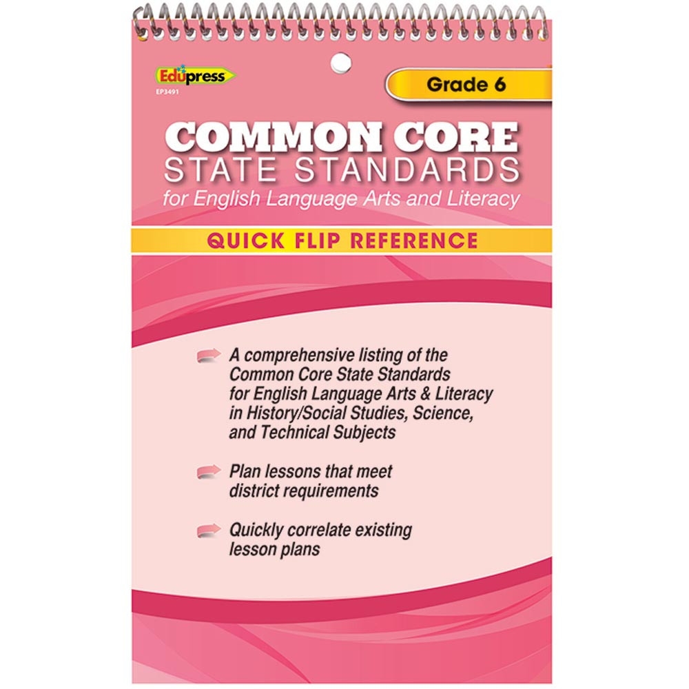 Quick Flip Reference For Common Core State Standards Gr 6 EP 3491 Edupress Teacher Resources Cross Curriculum Resources