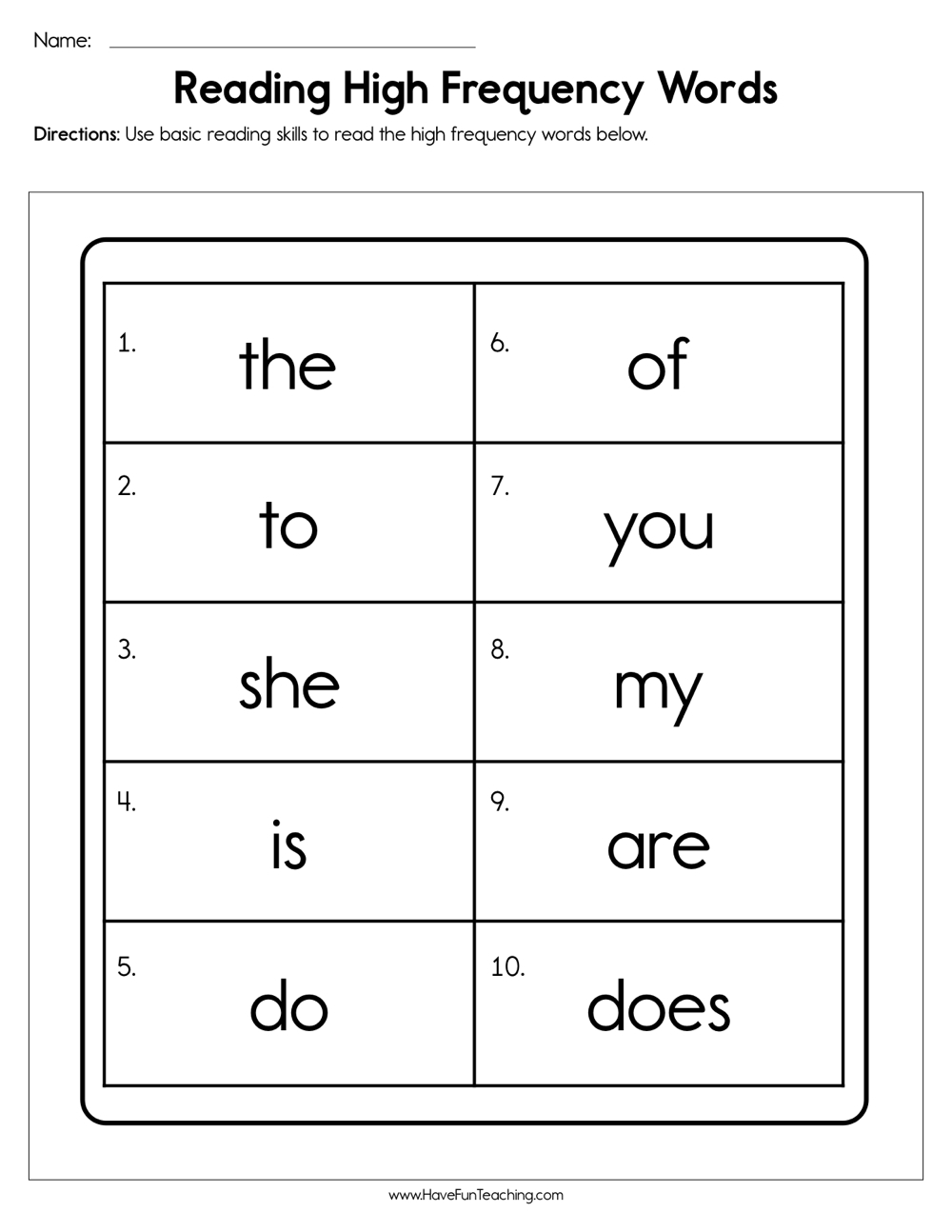 Kindergarten Sight Word Sheets Move Mountains In Kindergarten