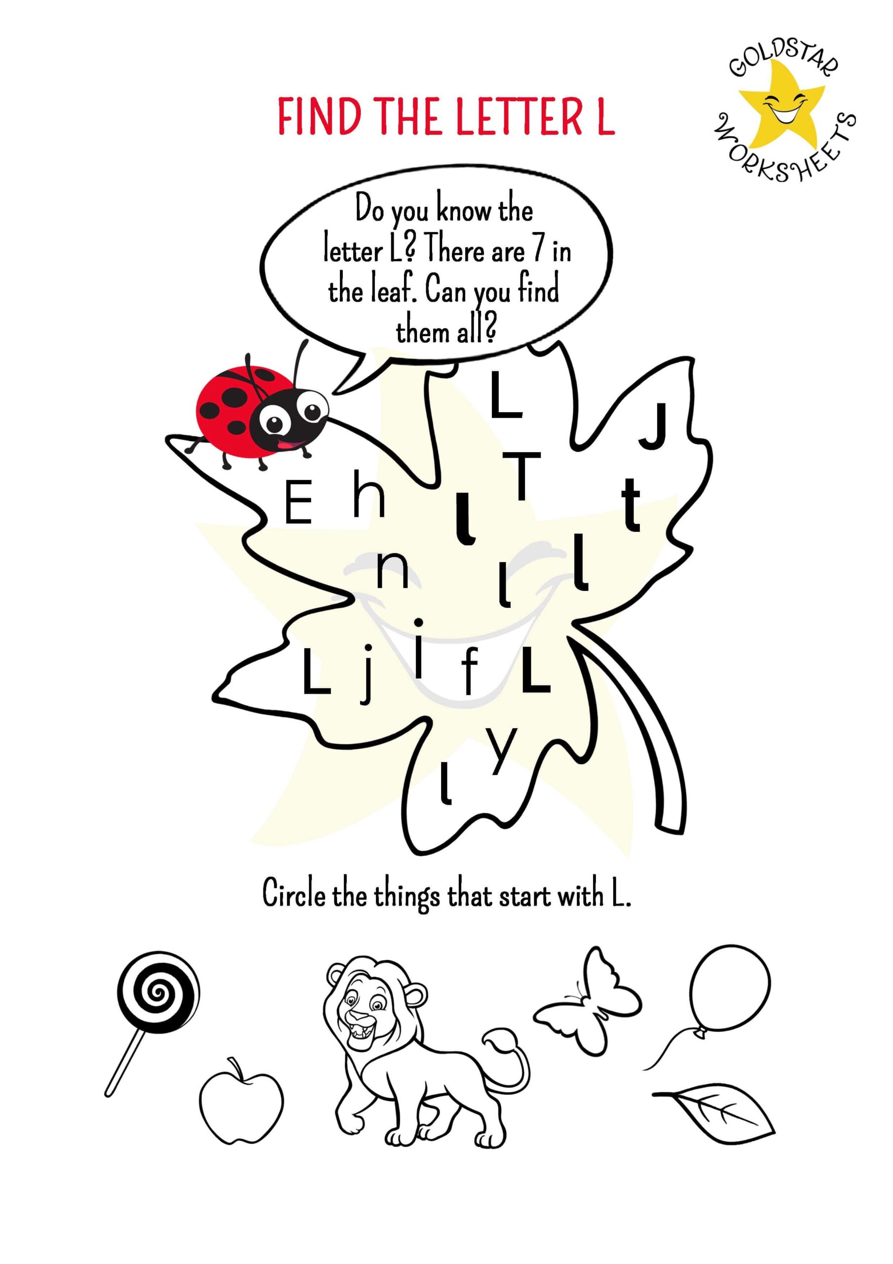 Refresh The Joy Of Learning With Our Find The Letter L Worksheet