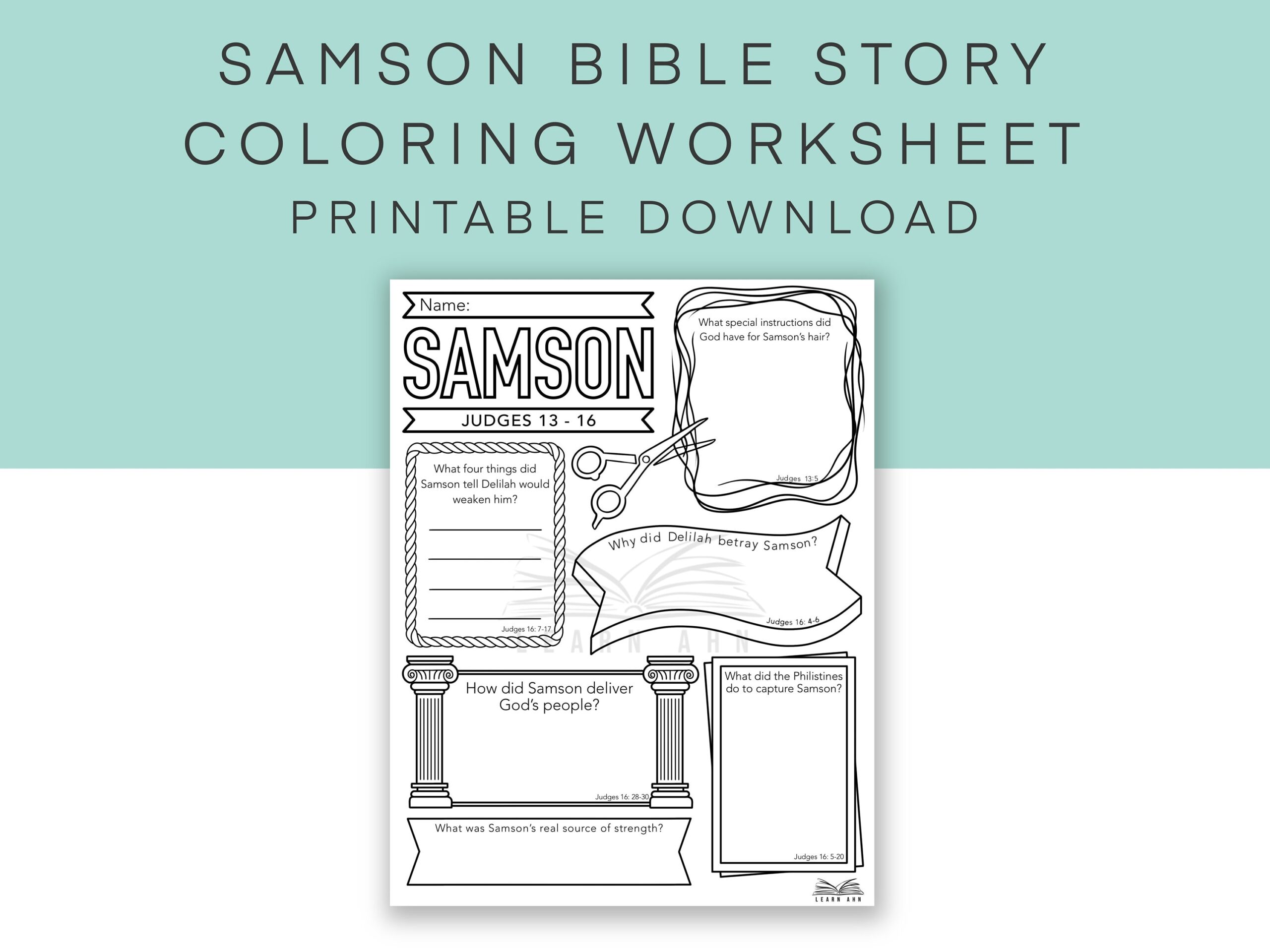 Samson Bible Lesson And Activities Making Good Choices Lesson Primary Grades Made By Teachers