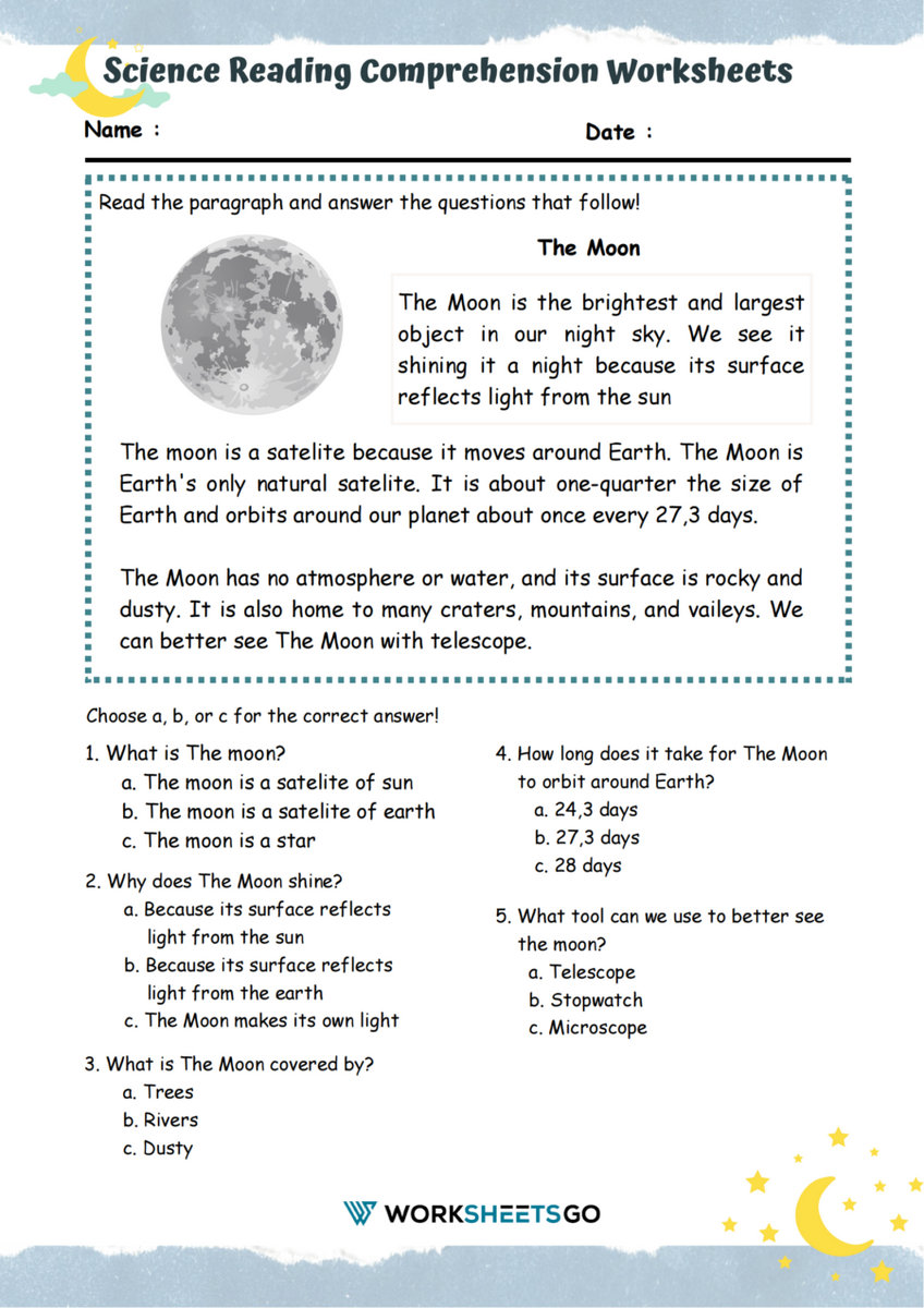 Science Reading Comprehension Worksheets WorksheetsGO Science Reading Comprehension Worksheets WorksheetsGO