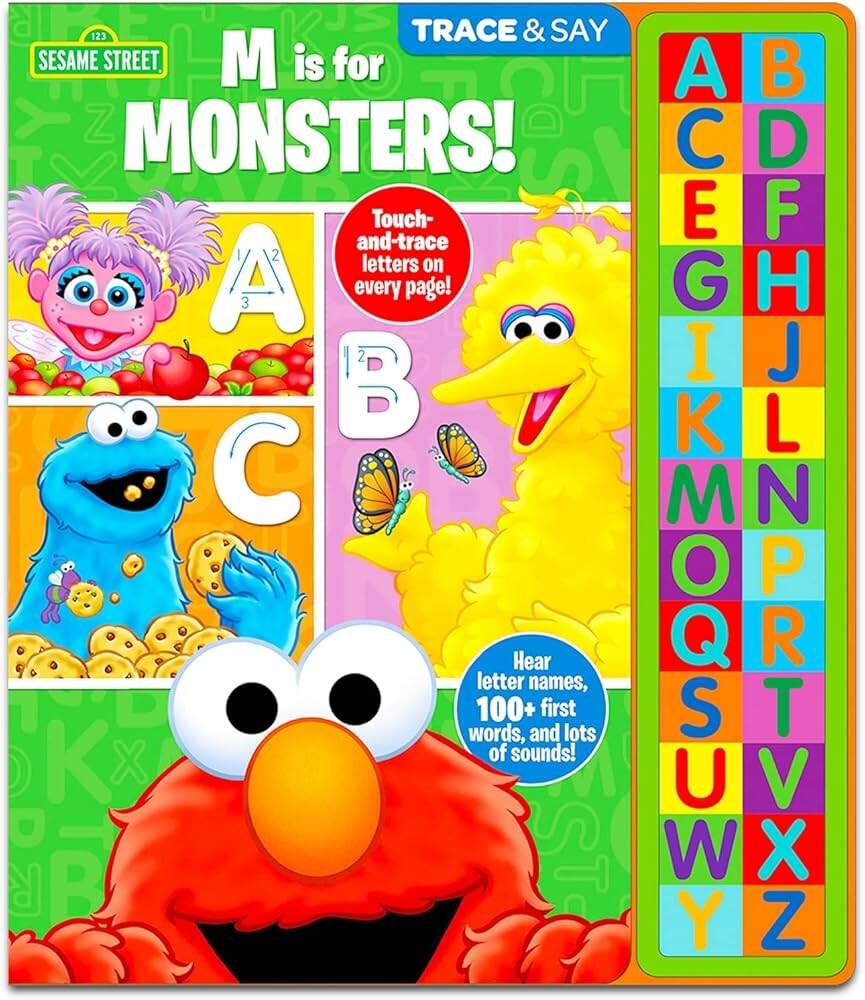 Sesame Street ABC Book With Sound And Tracing Letters Set Bundle With Sesame Street Alphabet Trace And Say 26 Button Early Learning Sound Book Stickers More Touch And Feel ABC Book