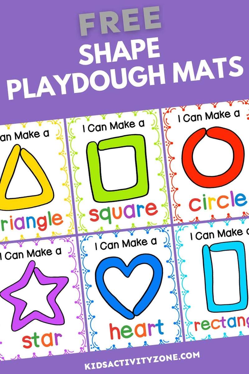 Free Playdough Mats 2D Shapes Miss Kindergarten