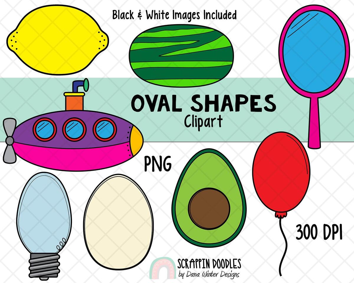 Shapes Clip Art Real Life Oval Shapes Clipart Geometric Shapes 3D Shape Clipart Math Clipart Real Life Shape Graphics 2D Shapes Etsy