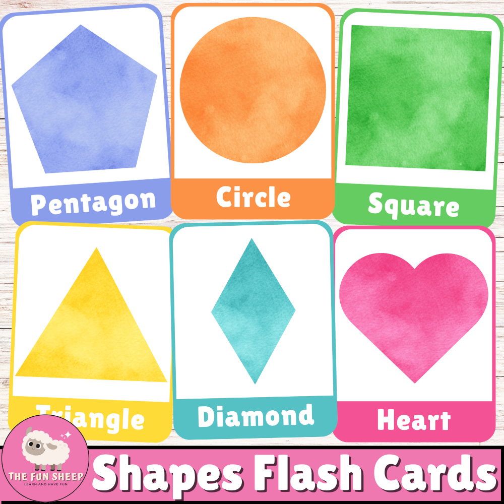 Shapes Flash Cards Preschool 2D Geometric Shapes Activity Colorful Math Flashcards Made By Teachers