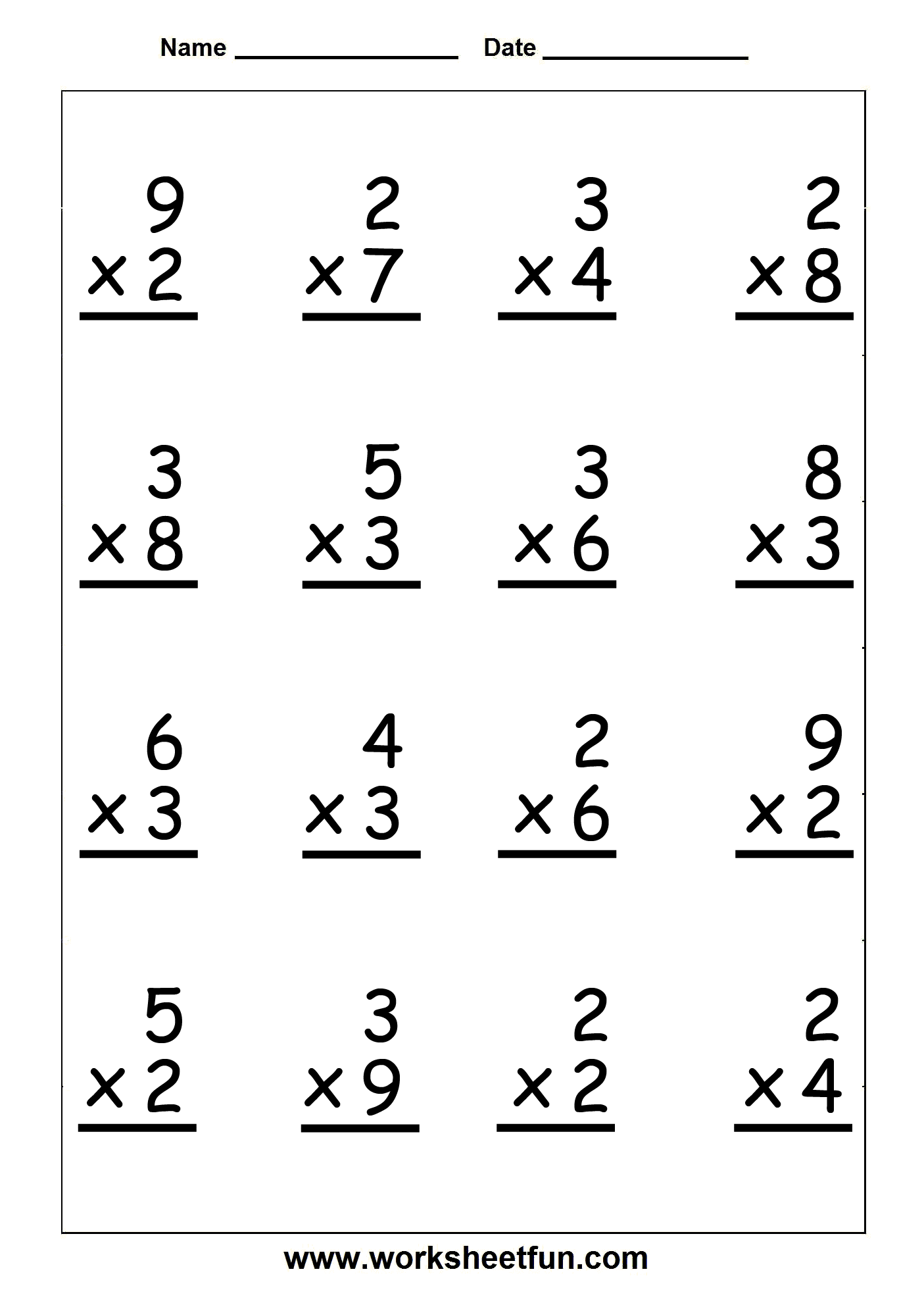 Single Digit Multiplication 16 Problems On Each Worksheet Five Worksheets Library Single Digit Multiplication 16 Problems On Each Worksheet Five Worksheets Library