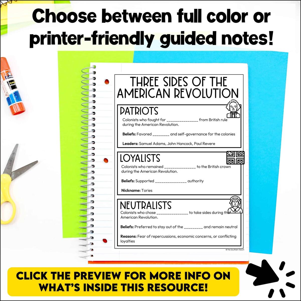 Social Studies Guided Notes Anchor Chart Posters Graphic Organizers