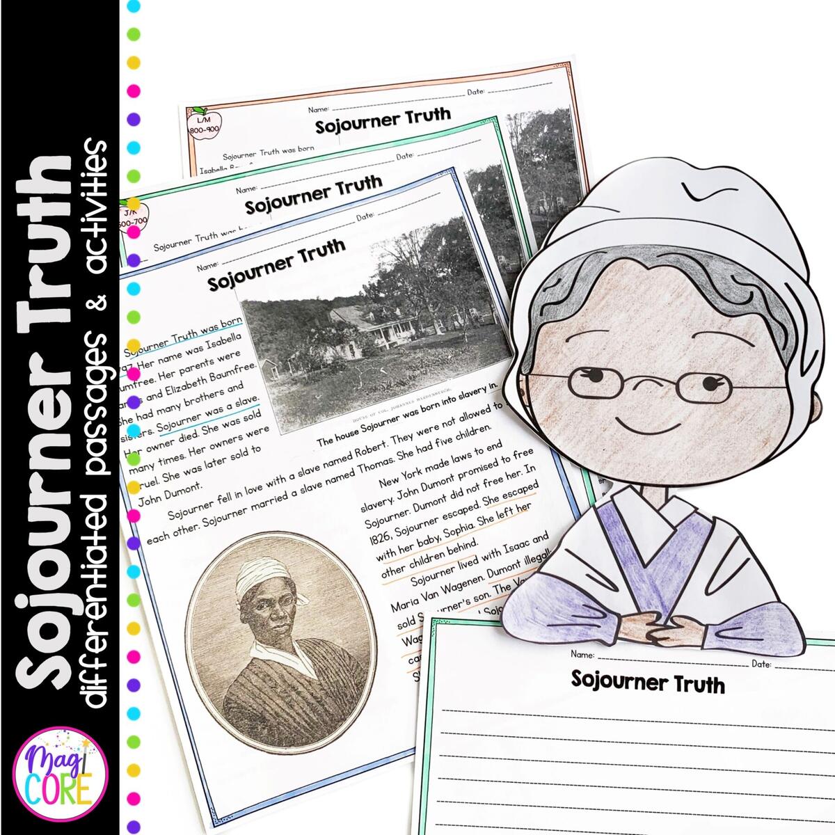 Sojourner Truth Differentiated Reading And Writing Activities MagiCore