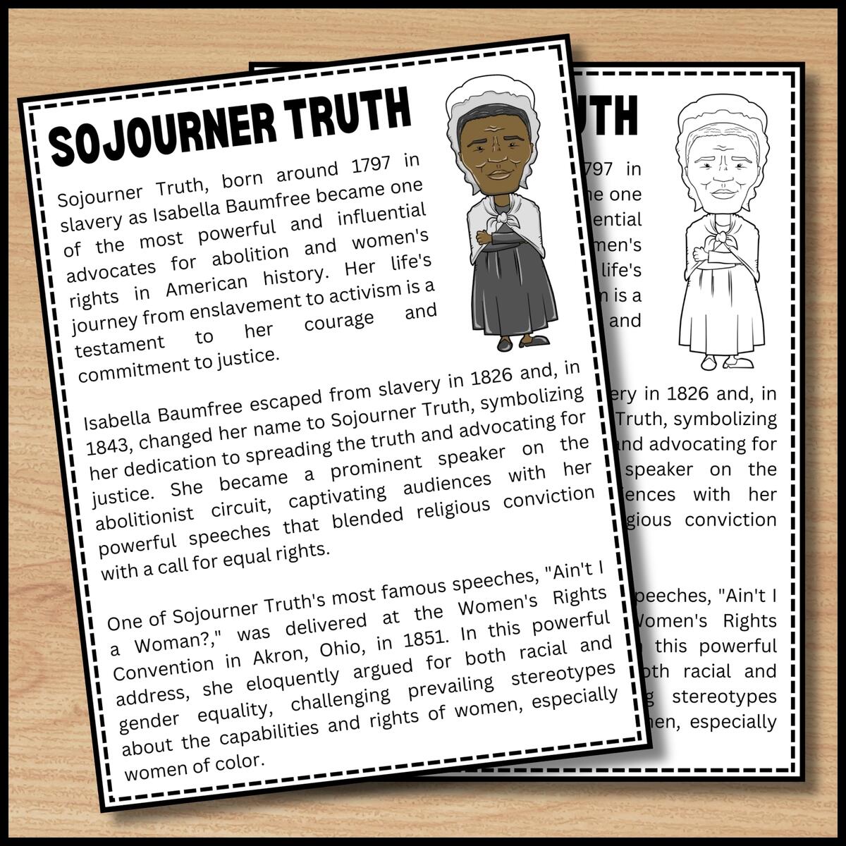 Sojourner Truth Reading Comprehension Passage Questions Black History Month Made By Teachers