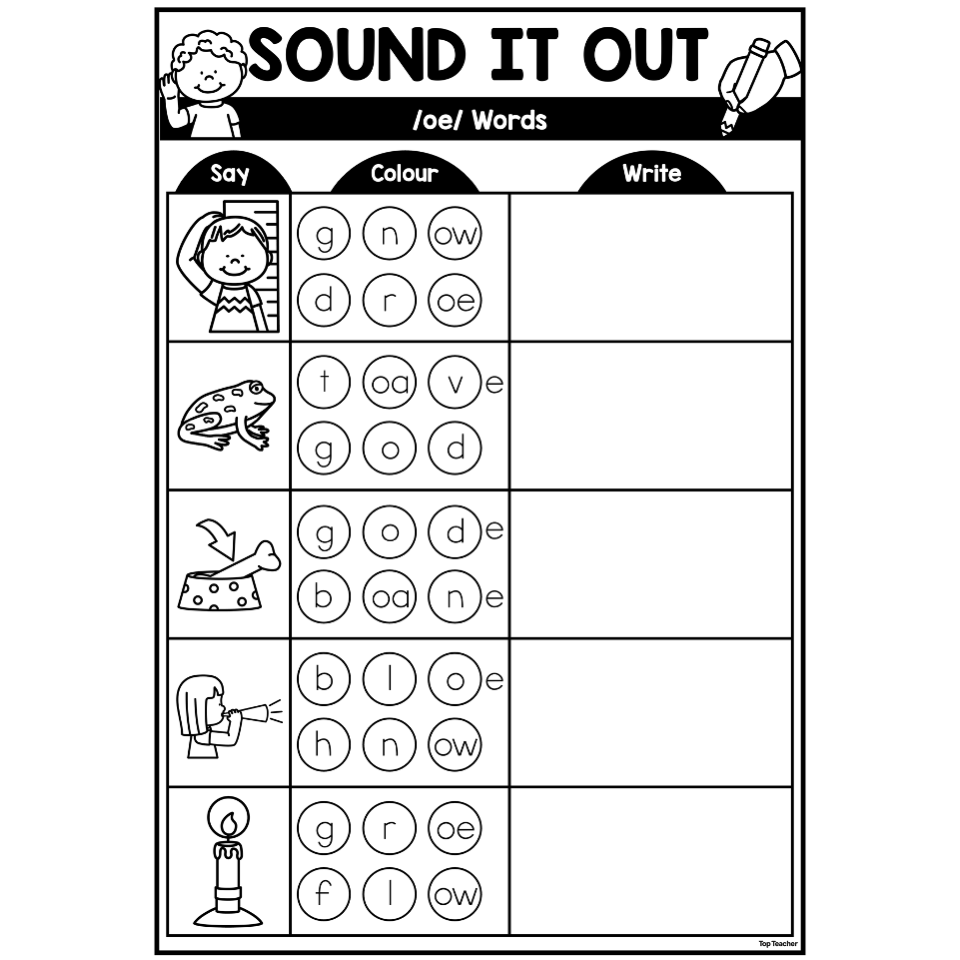 Sound Button Spelling Worksheet Oe Top Teacher
