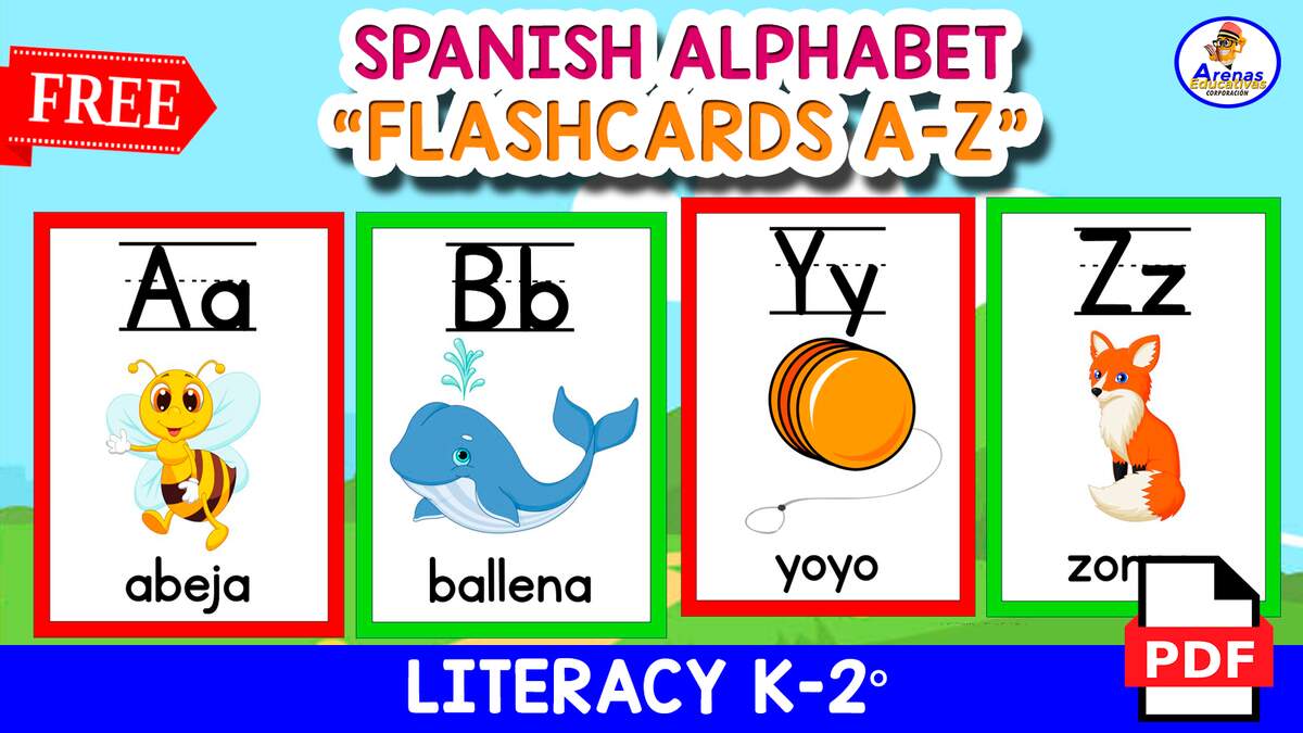 Spanish Alphabet Flash Cards Printable Alphabet Picture Flashcards Beginning Sounds First Learning Cards For Toddlers Preschool Etsy