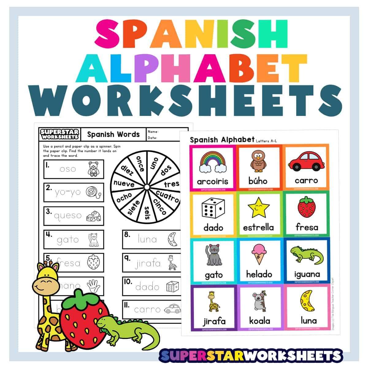 Spanish Alphabet Worksheets Superstar Worksheets Spanish Alphabet Printable Workbook Spanish4Kiddos