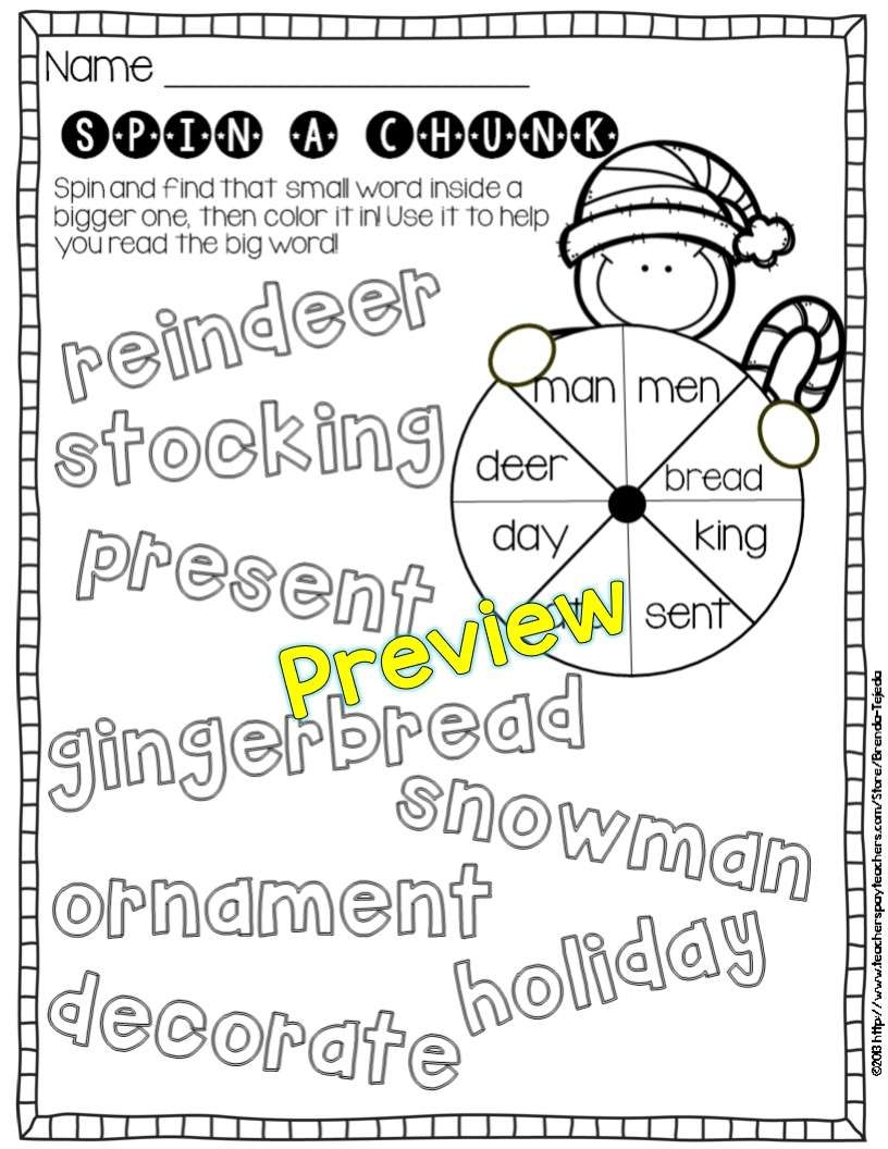Spin A Chunk Reading Strategy Practice Pages Tejeda S Tots