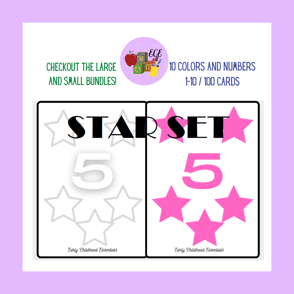 Star Flashcards 10 Colors And Numbers 1 10 100 Cards Classful