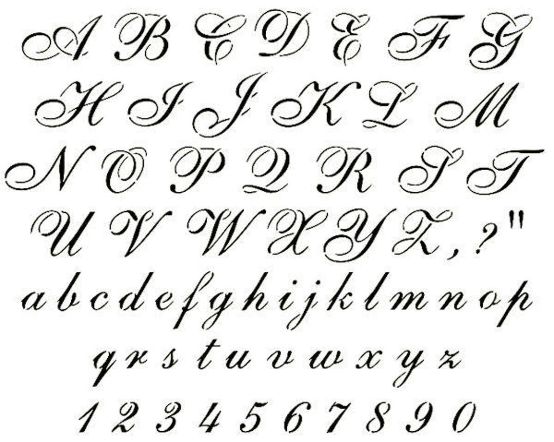 Stencils Crafts Templates Scrapbooking Card Making Lettering Painting CURSIVE ALPHABET STENCIL A4 Mylar Etsy Denmark
