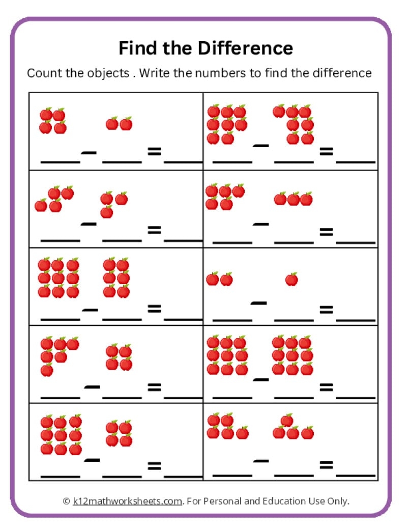 Free Subtraction Worksheet Templates To Edit And Print Canva